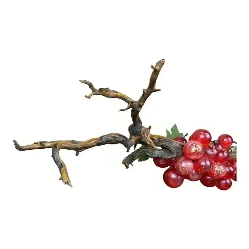 Vintage MCM Mod Violet Red & Gold Lucite Grapes Cluster Large drift wood stem - Picture 10 of 11